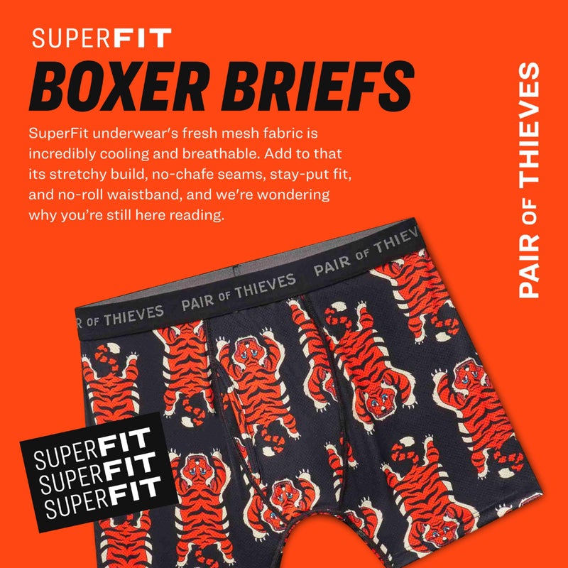 Pair of Thieves Super Fit Boxer Briefs for Men - Ultra Soft, Breathable, Quick-Dry Mens Underwear with 4-Way Stretch (3 Pack) - Large - Classic Black - Image 2